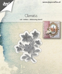 Billede: skære/prægeskabelon klematis, JOY CUT/EMB “Clematis” 6002/1123, 50x39mm, førpris kr. 29,00, nupris