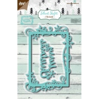 Billede: skære/prægeskabelon juleramme med Merry Christmas, JOY CUT/EMB “Frame Merry christmas” 6002/1145, 116,5x85 / 70,5x70,5mm, førpris kr. 105,00, nupris