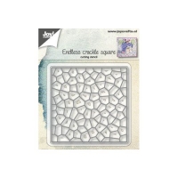 Billede: skæreskabelon krakeleret firkant, kan skæres ud med eller uden rammen omkring, JOY CUT “Endless Crackle Square” 6002/1153, 72x73 & 76x77mm, førpris kr. 72,00, nupris