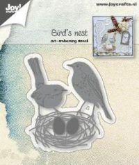 Billede: skære/prægeskabelon 2 fugle med æg i rede, JOY CUT/EMB “Bird's Nest” 6002/1189, 65x60mm, førpris kr. 47,00, nupris