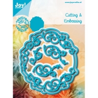 Billede: skære/prægeskabelon cirkelsvirvel med dots og baggrund, JOY CUT/EMB “Circleswirls” 6002/1198, 112,5x100mm, førpris kr. 117,00, nupris