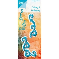 Billede: skære/prægeskabelon 2 svirvler med dots, JOY CUT/EMB “Swirls” 6002/1199, 79,5x26,5 & 68x50mm, førpris kr. 63,00, nupris