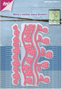 Billede: skære/prægeskabelon blomster og blomsterhoveder på linie, JOY CUT/EMB ”Mery's Violets waveborders