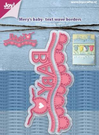Billede: skære/prægeskabelon 2 babyborter, JOY CUT/EMB “Mery's Baby text Waveborder” 6002/1218, 110x150mm