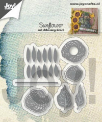 Billede: skære/prægeskabelon solsikke, JOY CUT/EMB “Sunflower” 6002/1222, 75x50mm, førpris kr. 47,- nupris