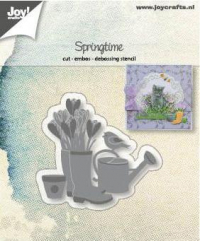 Billede: skære/prægeskabelon gummistøvler, vandkande og blomster, JOY CUT/EMB “Spring” 6002/1261, 52x56mm