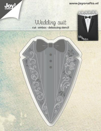 Billede: skære/prægeskabelon revers med skjorte og butterfly under, JOY CUT/EMB “Weddingsuit
