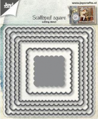 Billede: skæreskabelon firkanter med bølgekant, JOY CUT/EMB “Scalloped Square