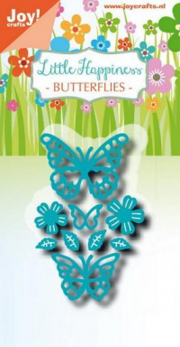 Billede: skæreskabelon små sommerfugle og blomsterhoveder, JOY CUT/EMB “Butterflies