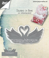 Billede: skære/prægeskabelon 2 svaner i søen, JOY CUT/EMB “Swans in love