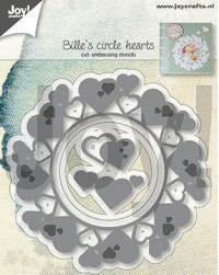 Billede: skære/prægeskabelon cirkelramme med hjerter, JOY CUT/EMB “Bille's Circlehearts