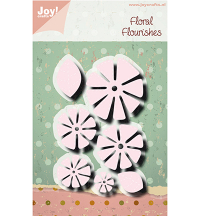 Billede: skære/prægeskabelon blomst med blade med stitch, JOY CUT/EMB “Flower Stickdesign” 6002/1314, 42,5x64 / 18x29 / 34,5x34 & 29,5x31mm  