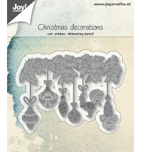 Billede: skære/prægeskabelon hængende julepynt i granguirlande, JOY CUT/EMB “Christmas Deco” 6002/1346, 60x81mm