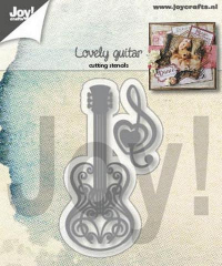 Billede: skæreskabelon guitar med udskæring, JOY CUT “Lovely Guitar