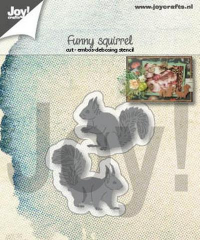 Billede: skære/prægeskabelon 2 små egern, JOY CUT/EMB “Funny Squirrels