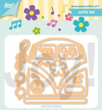 Billede: skæreskabelon VW kleinbus, JOY CUT/EMB “Hippy Van