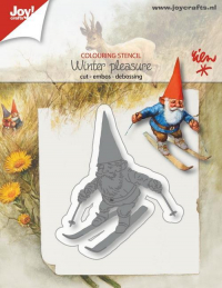 Billede: skære/prægeskabelon skovnissen løber på ski, JOY CUT/EMB “Gnome on skies