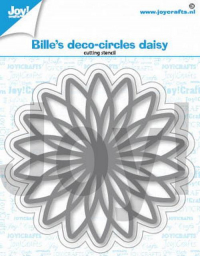 Billede: skæreskabelon stor marguerit med baggrund, JOY CUT/EMB “Deco Circles Daisy