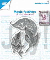 Billede: skære/prægeskabelon 2 fjer, JOY CUT/EMB “Magic Feathers