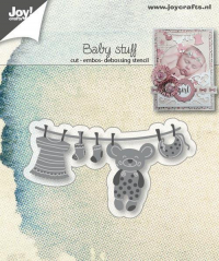 Billede: skære/prægeskabelon vasketøj til baby, JOY CUT/EMB “Baby Washingline