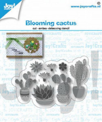 Billede: skære/prægeskabelon små kaktus der blomstrer, JOY CUT/EMB “Blooming Cactus