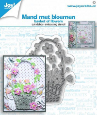 Billede: skære/prægeskabelon kurv med blomster, JOY CUT/EMB “Flower Basket