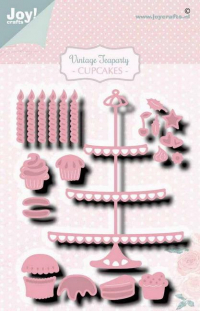 Billede: skære/prægeskabelon kageopsats med cupcakes, JOY CUT/EMB