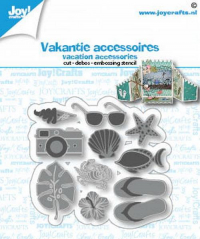 Billede: skære/prægeskabelon tilbehør til ferie ved stranden, JOY CUT/EMB “Vacation Accessories