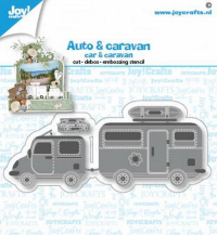 Billede: skære/prægeskabelon bil med campingvogn, JOY CUT/EMB “Car / Caravan