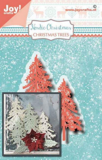 Billede: skæreskabelon juletræer, JOY CUT Pine, 6002/1506, 28x42 & 55x33mm 