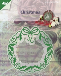 Billede: skære/prægeskabelon julekrans, 85x85,5mm, 6002/2040, joy, førpris kr. 94,00, nupris