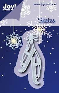 Billede: skære/prægeskabelon gamle skøjter, 27x60mm, 6002/2055 Old Dutch Skating, joy, førpris kr. 34,00, nupris