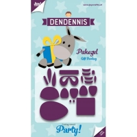 Billede: skæreskabelon JOY CUT “Dendennis Party – Gift Donkey” 6002/3112, 78x71mm, førpris kr. 70,00, nupris