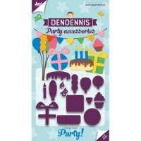 Billede: skæreskabelon JOY CUT “Dendennis Party – Party-accessories” 6002/3118, Biggest: 67x19mm, førpris kr. 80,00, nupris