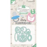 Billede: skæreskabelon hagesmæk og sut, JOY CUT “Pacifier & Bib” 6002/3135, 84x89mm, førpris kr. 69,00, nupris