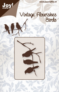 Billede: skæreskabelon Vintage Flourishes Birds, 6003/0045, førpris kr. 45,- nupris