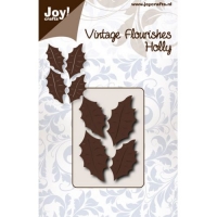 Billede: skæreskabelon blade, JOY CUT 6003/0050 Flourish Holly, førpris kr. 40,00, nupris