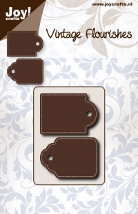 Billede: skæreskabelon 2 tags, 65x45mm, JOY CUT 6003/0062 Double Tag, førpris kr. 40,00, nupris