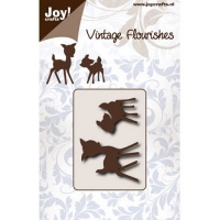 Billede: skæreskabelon små bambier, JOY CUT 6003/0075 Small Deer, 45x65mm, førpris kr. 40,- nupris