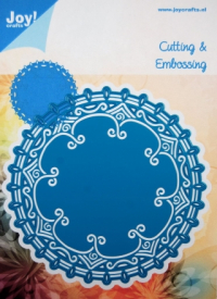 Billede: skære/prægeskabelon doily, ca. 12 cm, 6003/1004, Joy, førpris kr. 170,- nupris