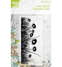 Billede: Joy stempel, blomster i græskant, 6410/0053, førpris kr. 68,- nupris