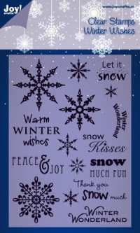 Billede: Joy Stempel Warm Winter wishes 105x148mm, snekrystal, førpris kr. 70,00, nupris