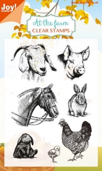 Billede: JOY STEMPEL “Pig, sheep” 6410/0445, bondegårdsdyr, 105x148mm, førpris kr. 56,- nupris