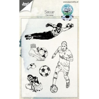 Billede: JOY STEMPEL “Soccer” 6410/0447, 148x105 mm, målmand og fodboldspiller 
