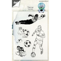 Billede: JOY STEMPEL “Soccer” 6410/0447, 148x105 mm, målmand og fodboldspiller, førpris kr. 56,- nupris 