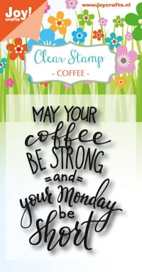 Billede: JOY STEMPEL “Coffee txt – Monday” 6410/0469, 70x55mm, førpris kr. 24,- nupris