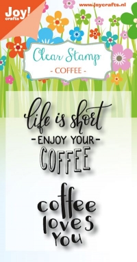 Billede: JOY STEMPEL “Coffee txt – Enjoy” 6410/0476, 70x55mm, førpris kr. 24,- nupris