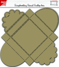 Billede: Joy Crafts Scrapbooking Stencil Scallop box, samlet størrelse ca. 14x14x3,5cm