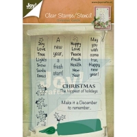 Billede: skæreskabelon lys og stempeltekst, 6004/0002 Die & Stamp Candle Christmas, joy, førpris kr. 100,- nupris