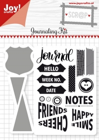 Billede: skæreskabelon og stempel, JOY CUT/STAMP “Journaling Kit” 6004/0028, 21x21 / 21x10 & 28x17 mm